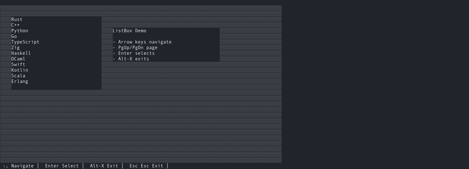list_widgets 运行截图